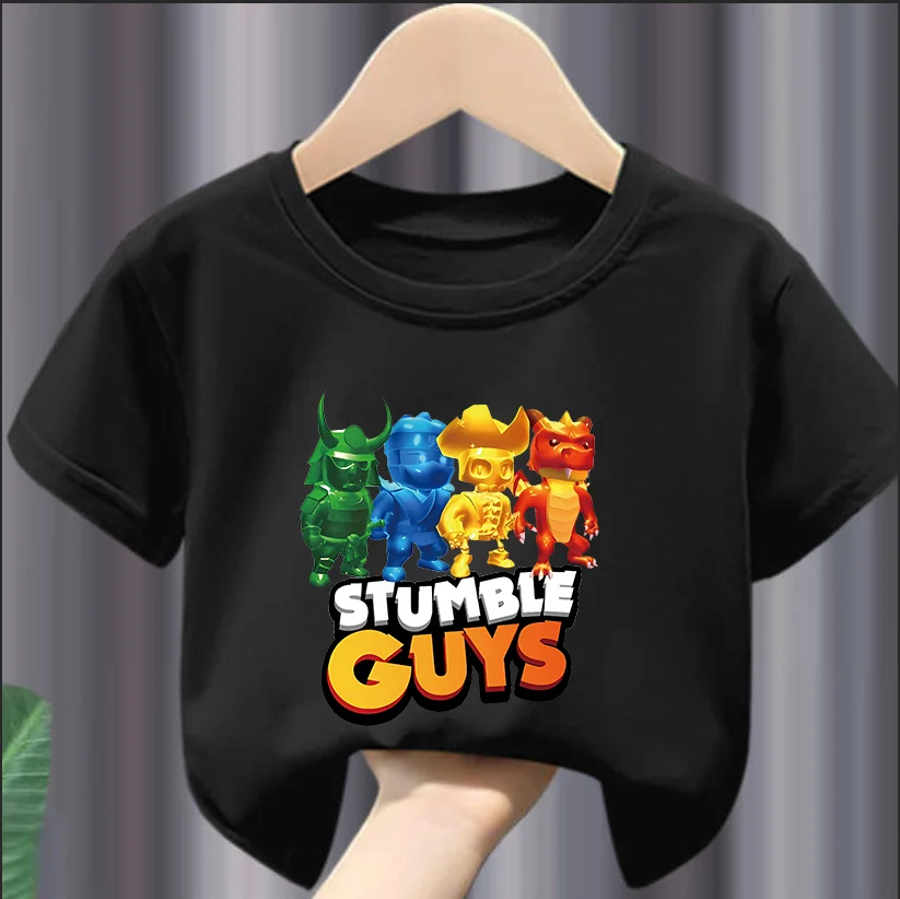 Ragazzi inciampa t-shirt Harajuku giochi per bambini manica corta Top bambini ragazzi Tee Casual Y2k ragazze desiderano tessuto modale Asha o-collo