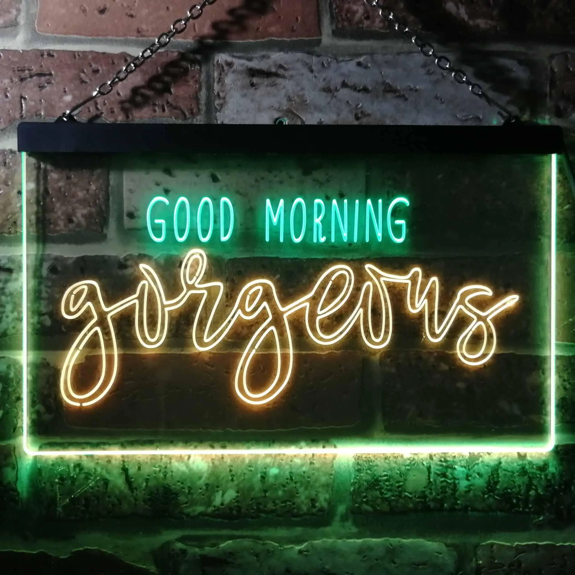 Good Morning Gorgeous Girl Room Dual Color Led Neon Sign st6-i3489