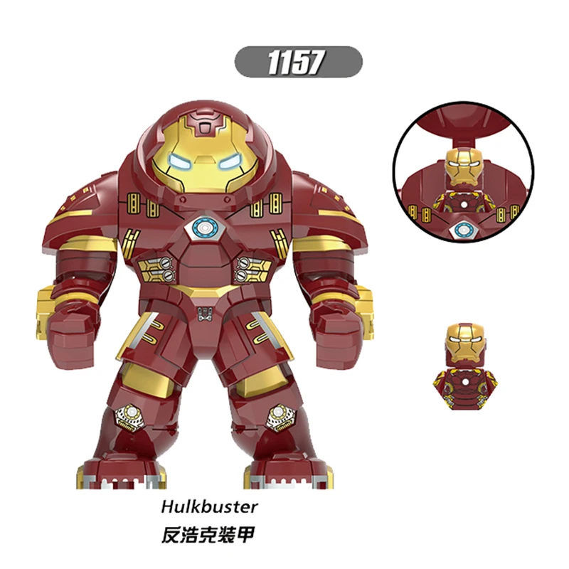 2024 Superhero Iron Hulkbuster Building Blocks Mini Action Figures Marvel Avengers Iron Man War Machine Dolls Model Toy Kid Gift