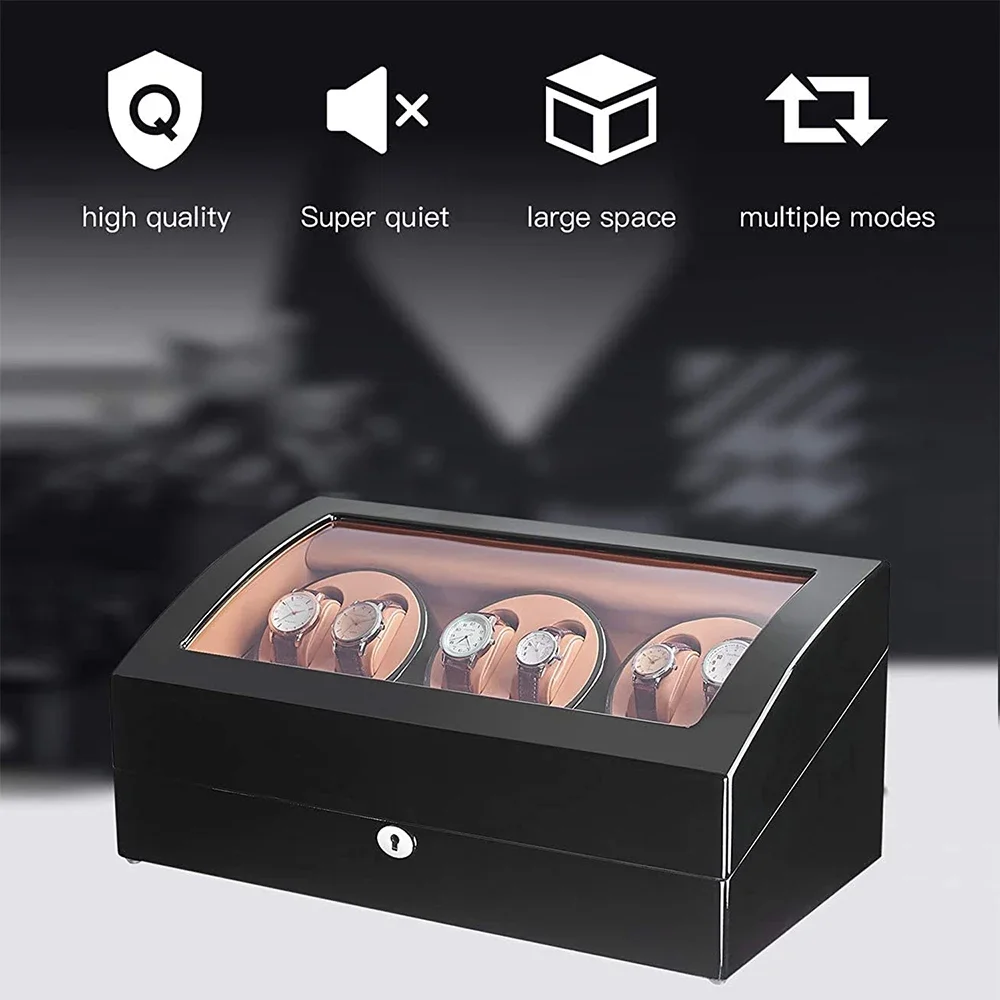 Luxury Mechanical Watches Winder Automatic Watch Box Mabuchi Motor LCD Touch Screen Remote Control Box Watch Customizable Logo