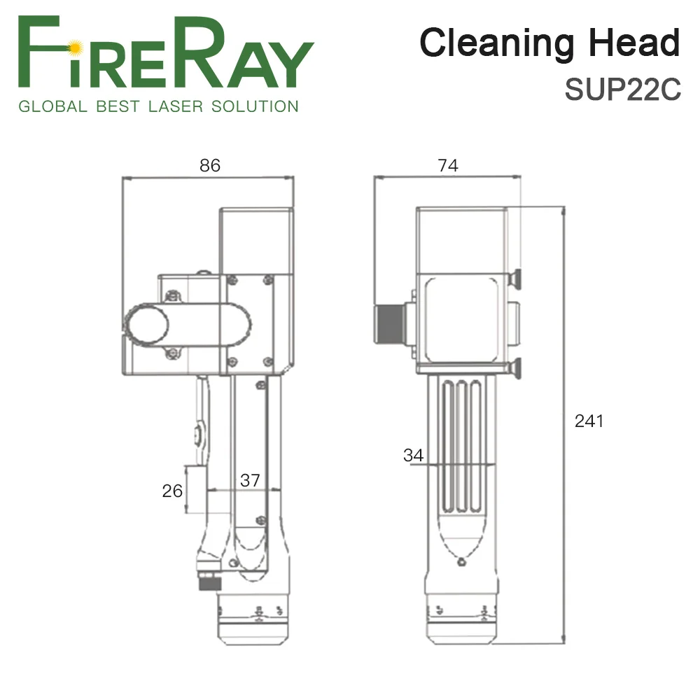 FireRay SUP22C มือถือไฟเบอร์เลเซอร์หัวทําความสะอาด 3KW 50/60Hz พร้อม Hydrocooling Compatibale พร้อม Virous ประเภทเลเซอร์ไฟเบอร์