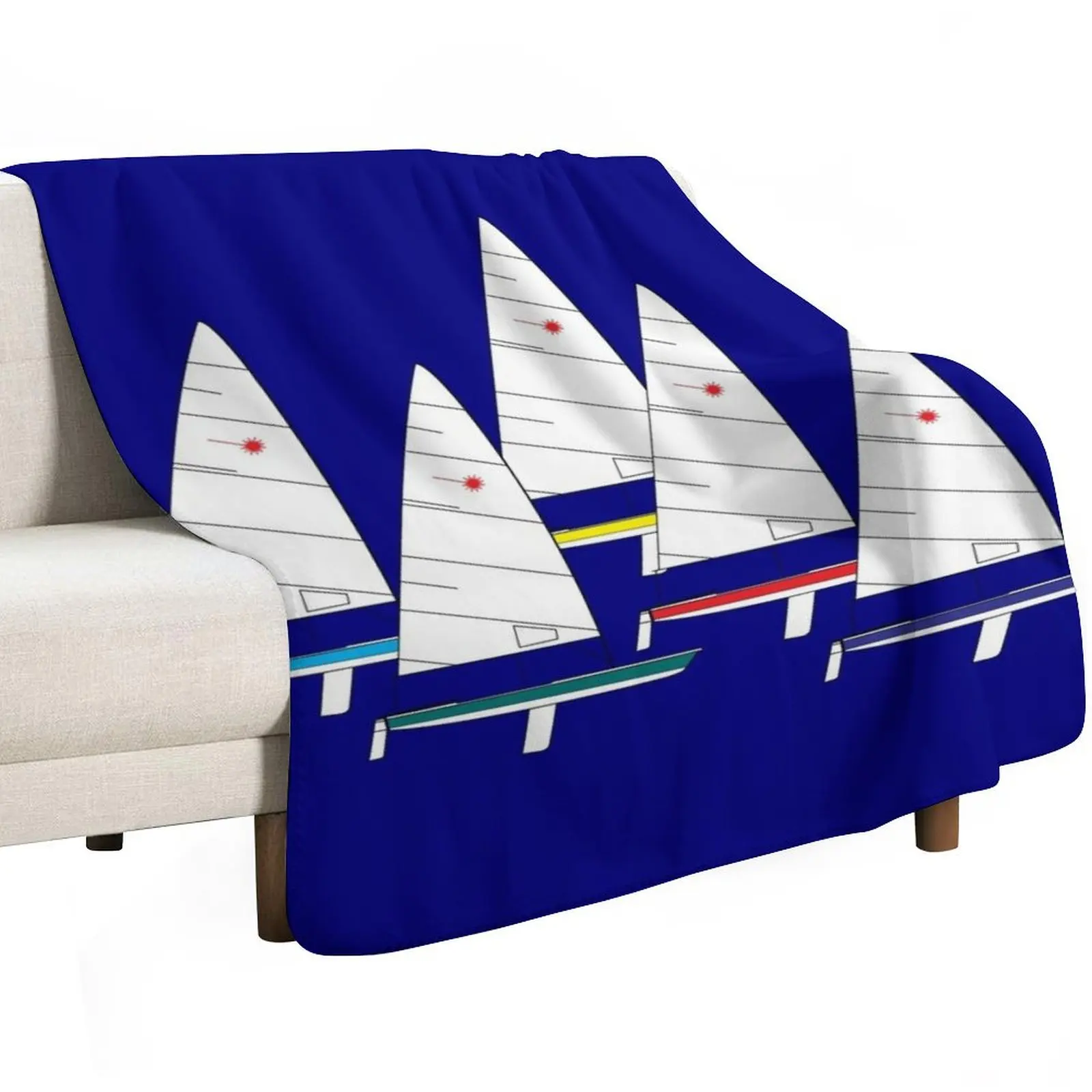 Laser Sailboats Racing Throw Blanket Warm Comfortable Blanket Gift for Parents Friends