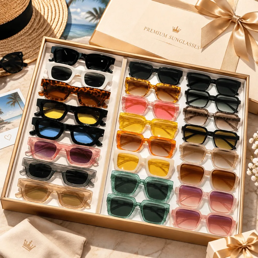 22Pcs Random Style Casual Shades for Men and Women, Fashion Sunglasses and Sun Glasses, Trendy Eyewear for Beach Trips Vacation Travel Shopping Driving Parties Festivals Outdoor Activities Streetwear and Daily Casual Outfits