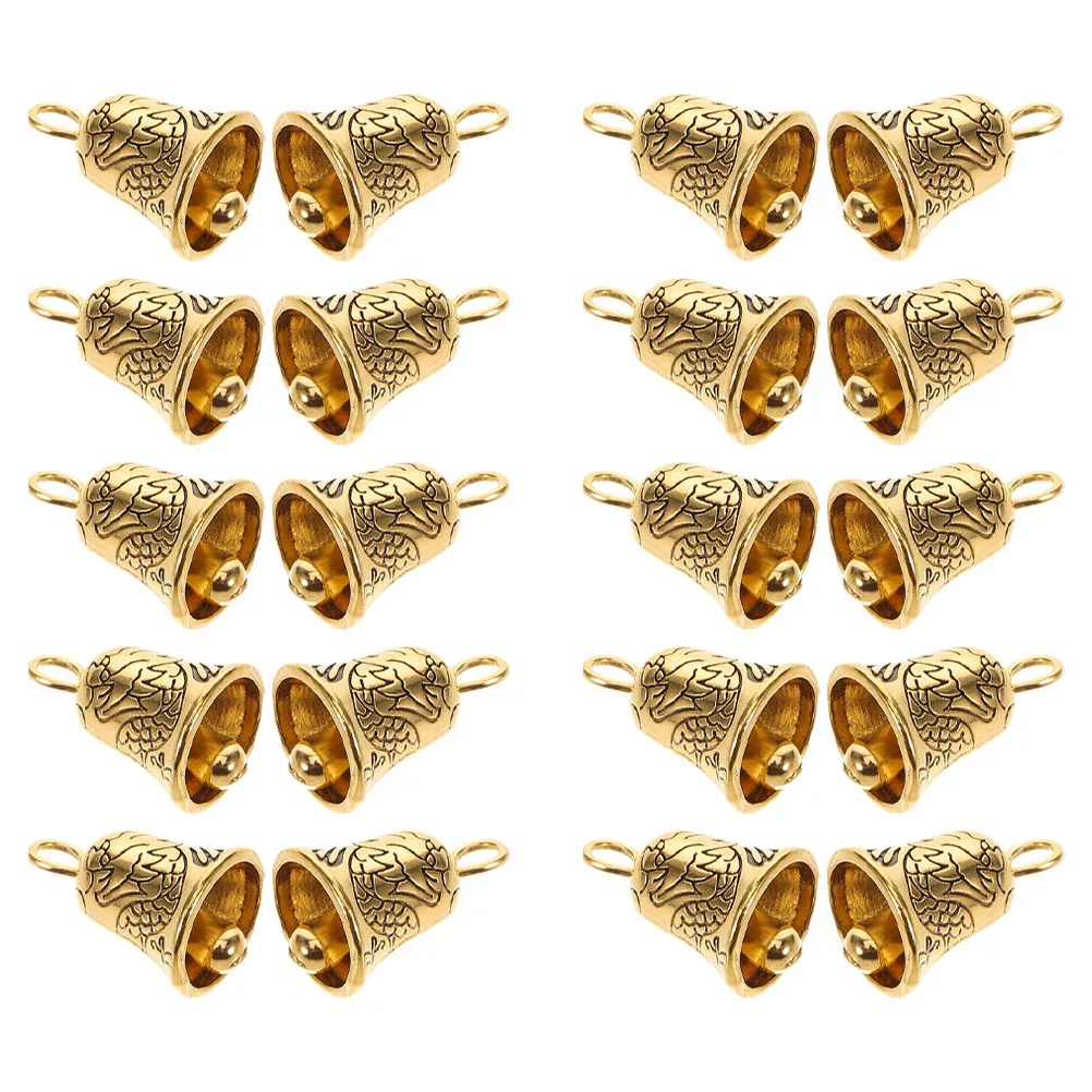 

20 Pcs Jewelry Golden Bells for Pendant Small Ornaments Decorative Pendants Wreath Making Door Hanging Hanger