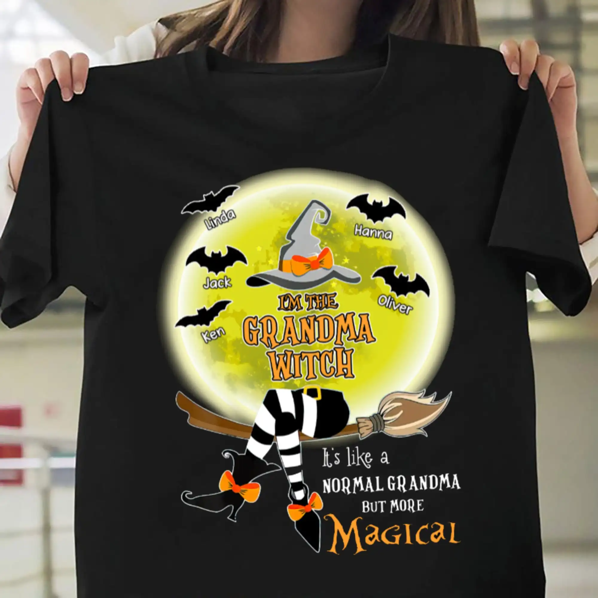 Custom I'M The Granny Witch T Shirt Halloween Sweat For Nana Mimi Normal Grandma But More Magical Kids Costume