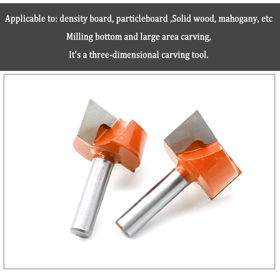 6/8mm Schaft Reinigung Bottom Gravur Router Bit Holzbearbeitung Werkzeug Vhm Holz Fräsen Cutter End Mühle 18mm 20mm 30mm 32mm – Detail 4