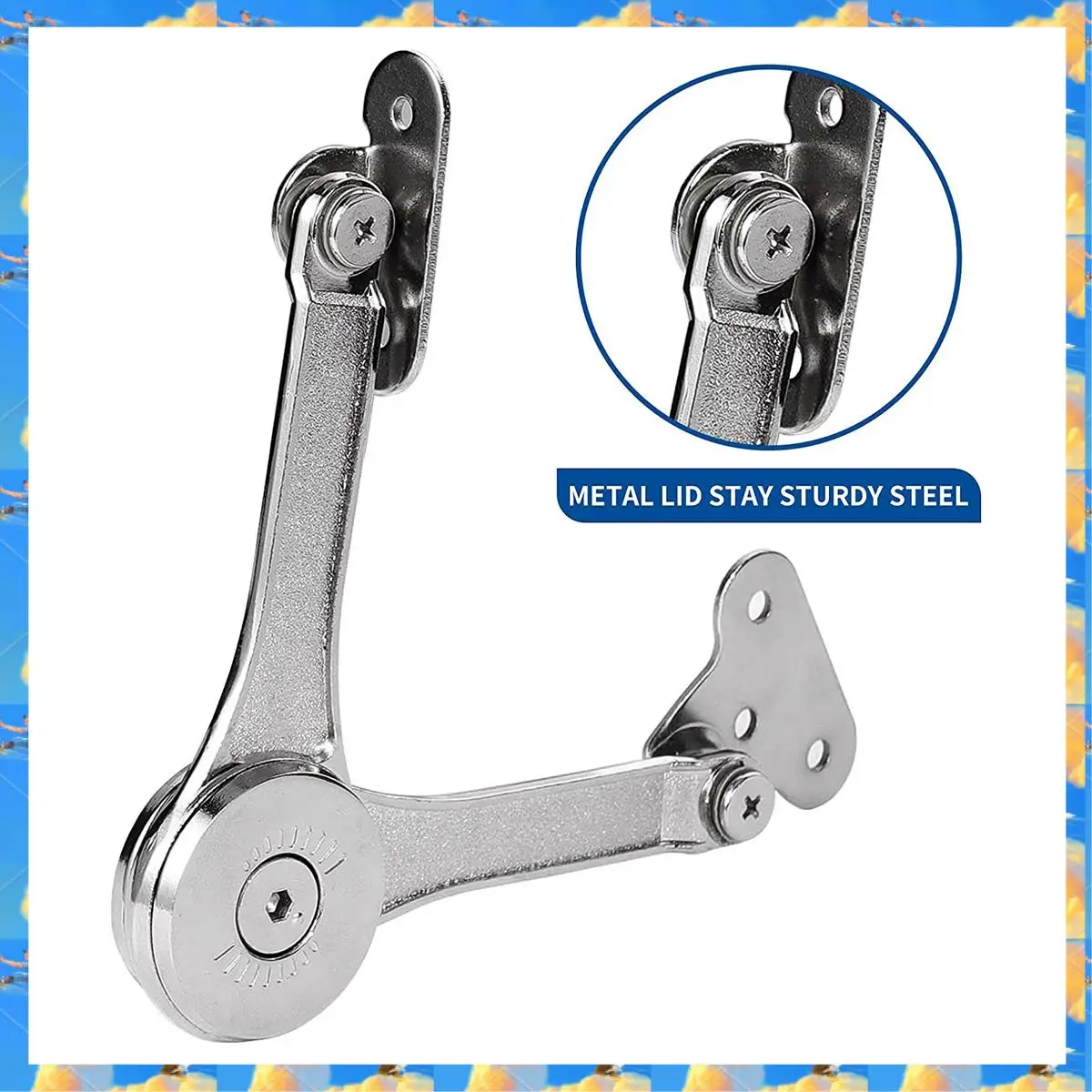 FTS 2 Pcs Heavy Duty Lid Hinges Soft Close, Support Hinges Keep Lid Open Safe For Cabinets Kitchen Maximum Support 50Lbs
