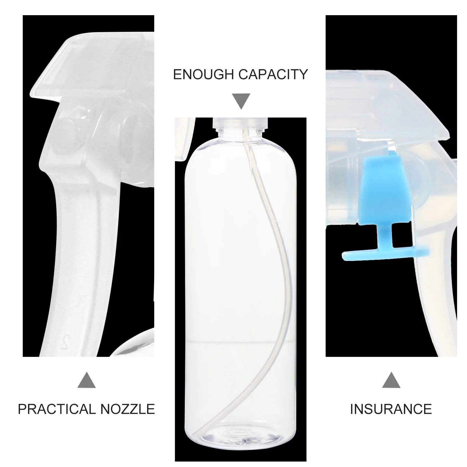 

2Pcs Spray Bottle Durable Plastic Large Capacity Practical Watering Sprayer for Plants Hairdressing Spray Bottle