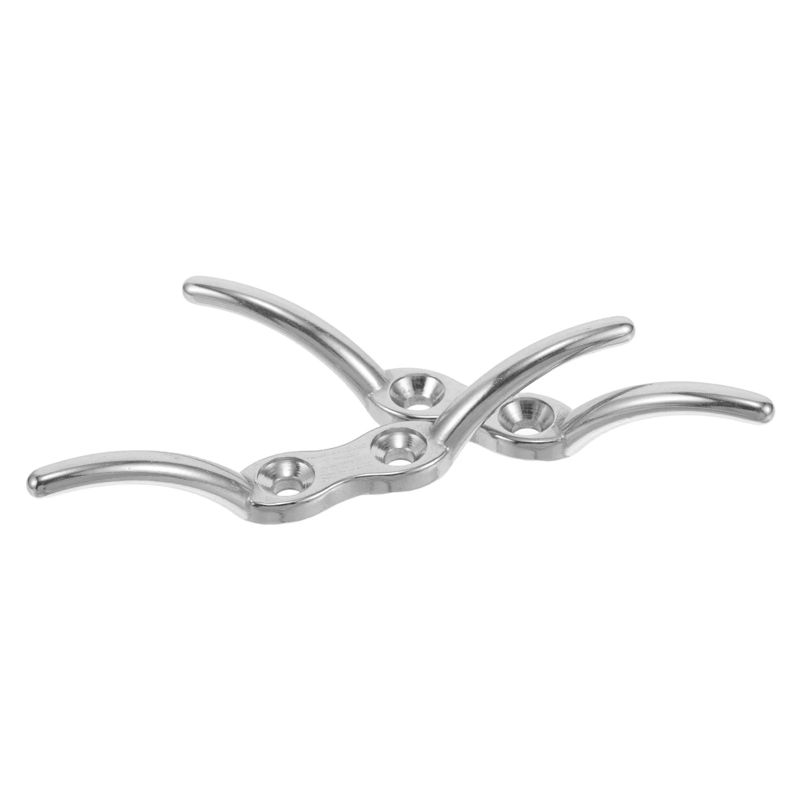 

2 Pcs Stainless Steel Flagpole Hooks Precision Unique Design Versatile Use Rope Cleat Bracket Mounting