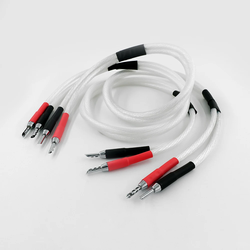 ピュアシルバースピーカーケーブル,ハイエンドオーディオアンプ,Yプラグ,バナナ,アップグレード,新品,5 ncc,99.997%
