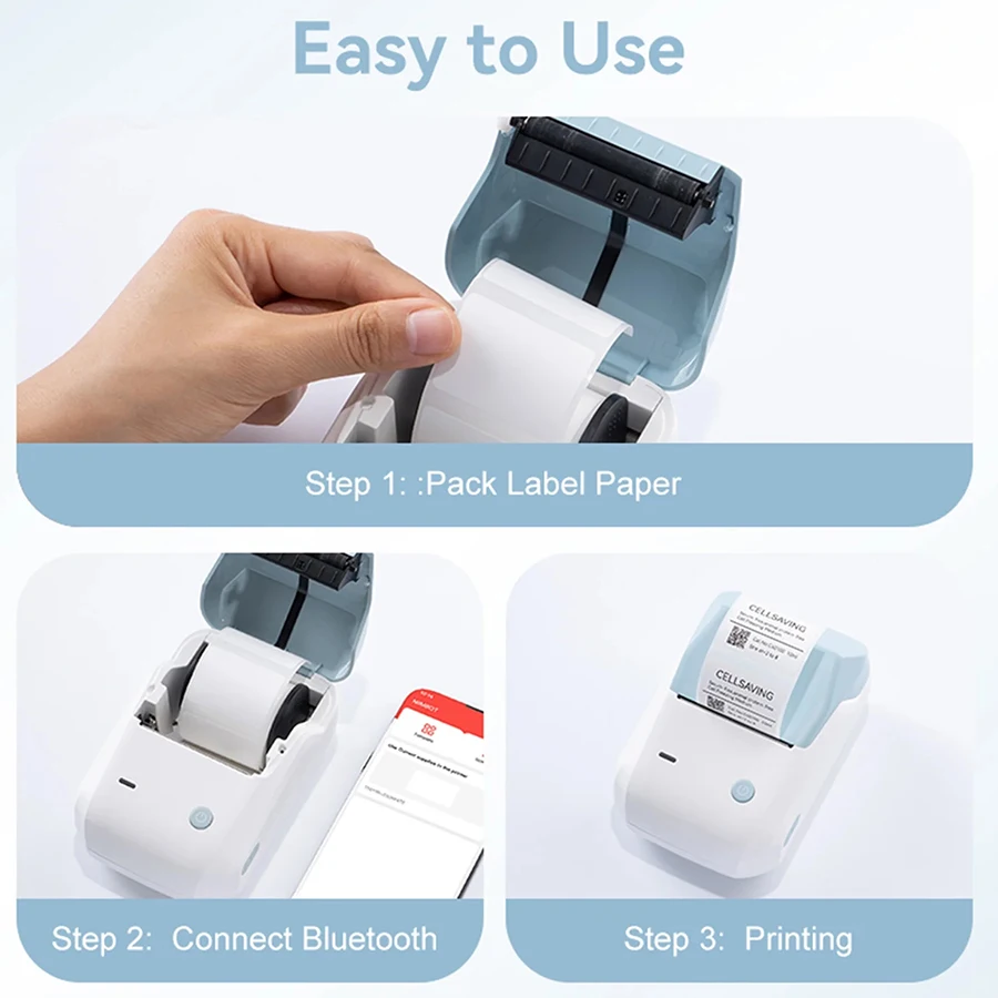 Niimbot B1 Mini Printer Thermal More White/ Cable/Color/Round Sticker Self Adhesive Waterproof For Stickers Labeling B1 Machine