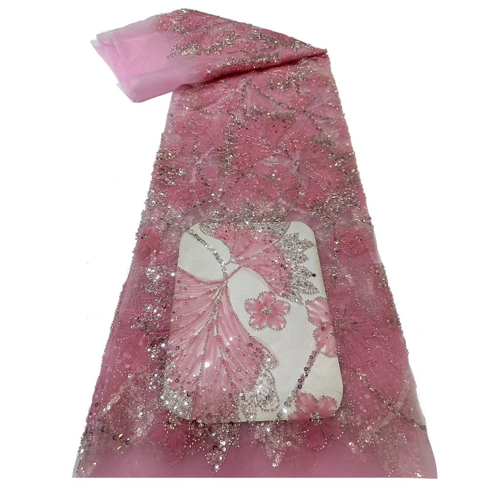 

Африканский тюль, расшитый бисером, кружевная ткань, цветочная вышивка, высокое качество, 2022, нигерийское французское кружевное платье, женское праздничное свадебное платье, сшитое