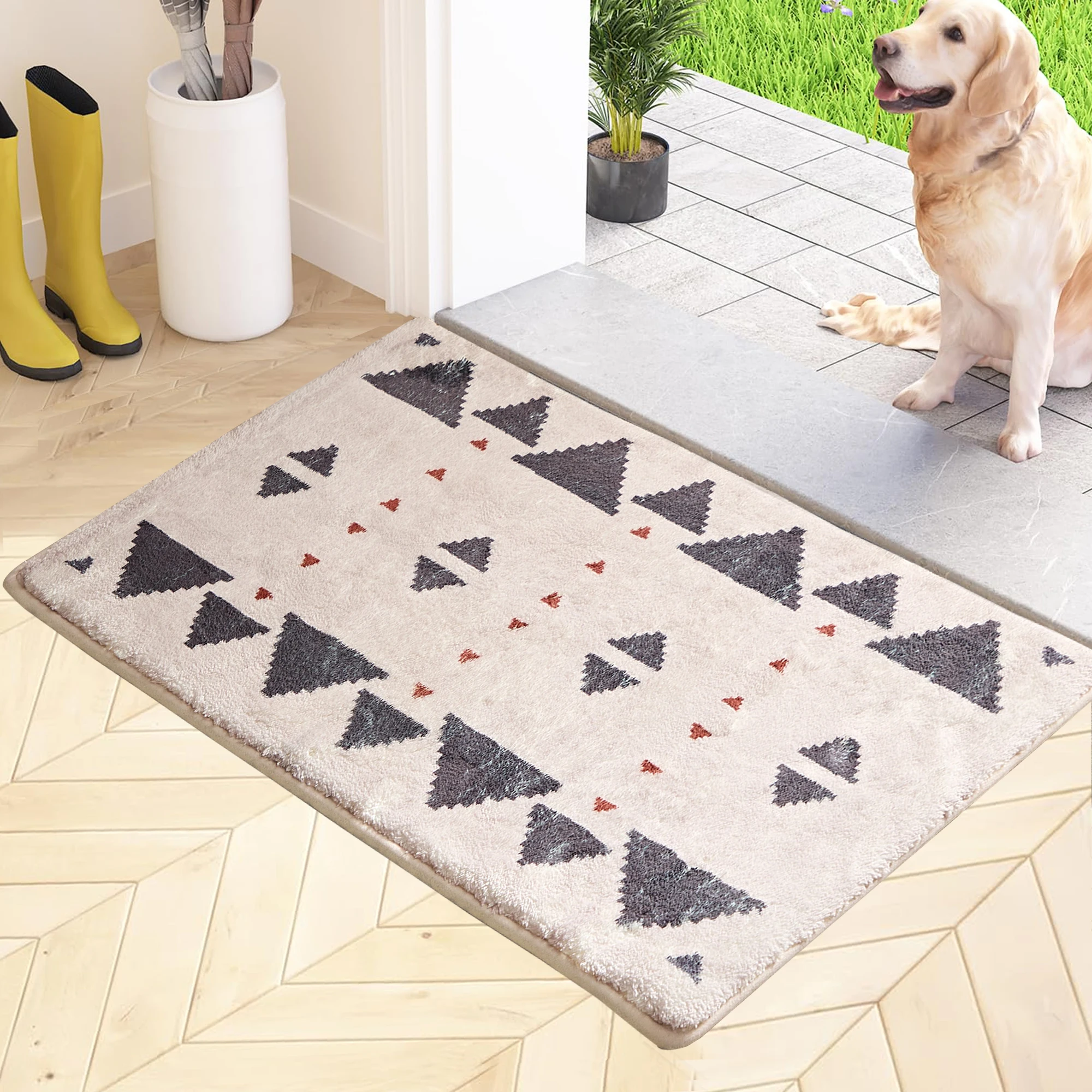 VECELO Indoor Doormat Entrance Front Door Mat Machine Washable Entrance Carpet Anti-Slip Dust Collector Door Carpet