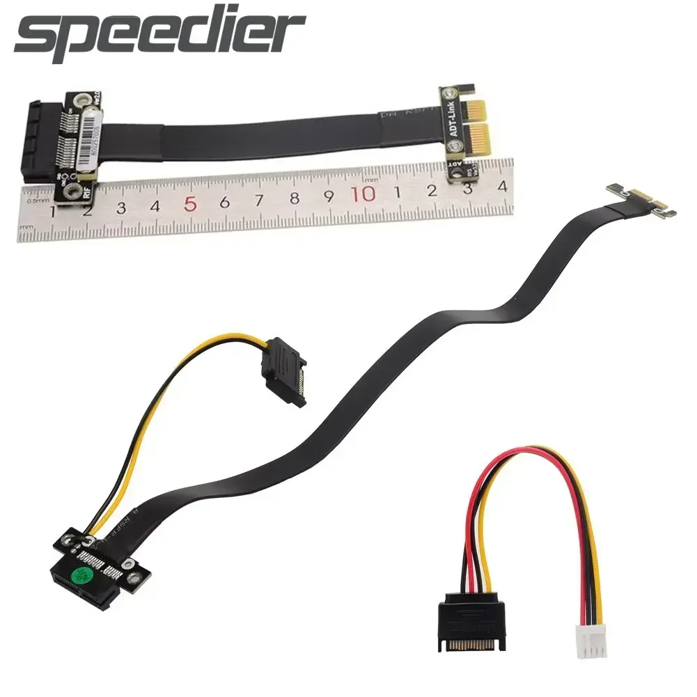 ADT-Link Dual 90° Right-angled PCIe 3.0 x1 to x1 Riser Cable R11SL-FL 3.0 8G/bps High Speed PCI Express 1x Graphics GPU Extender