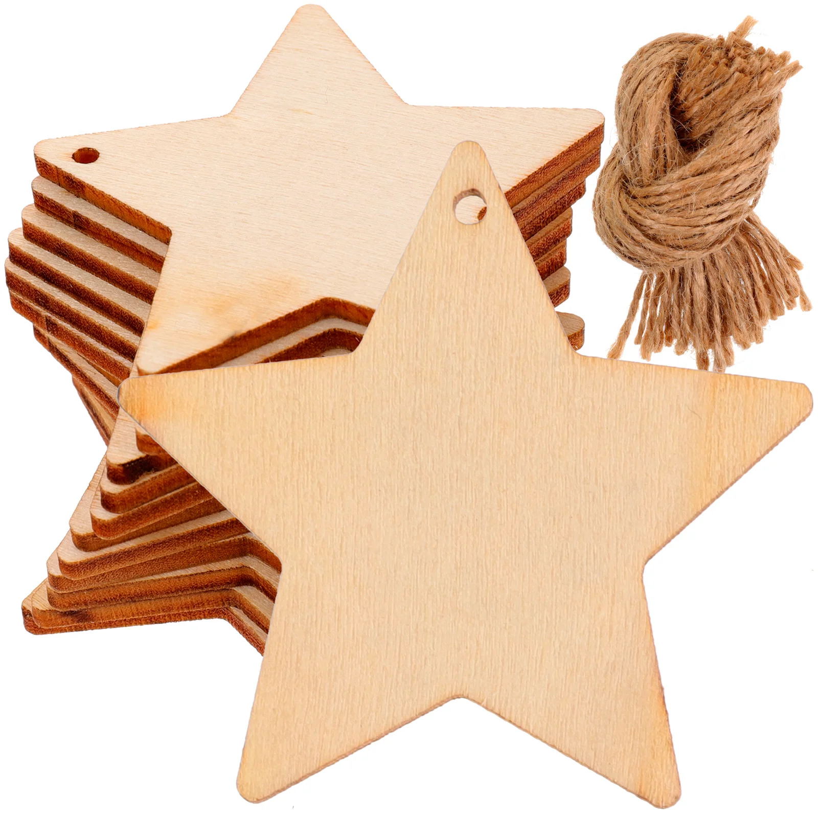 

50Sets Pentagram Wood Star Tags Unfinished Wooden Cutouts DIY Painting Craft Home Study Hotel Decoration Wood Slices