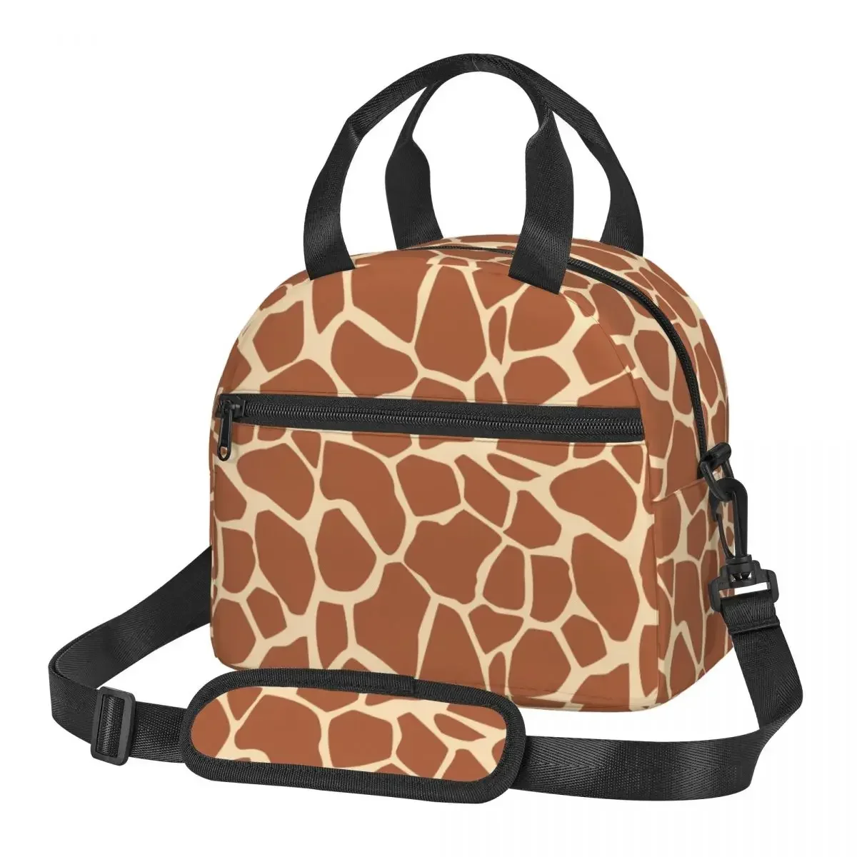 

Cute Giraffe Skin Large Thermal Insulated Lunch Bags With Adjustable Shoulder Strap Reusable Food Bag Thermal Cooler Lunch Boxes