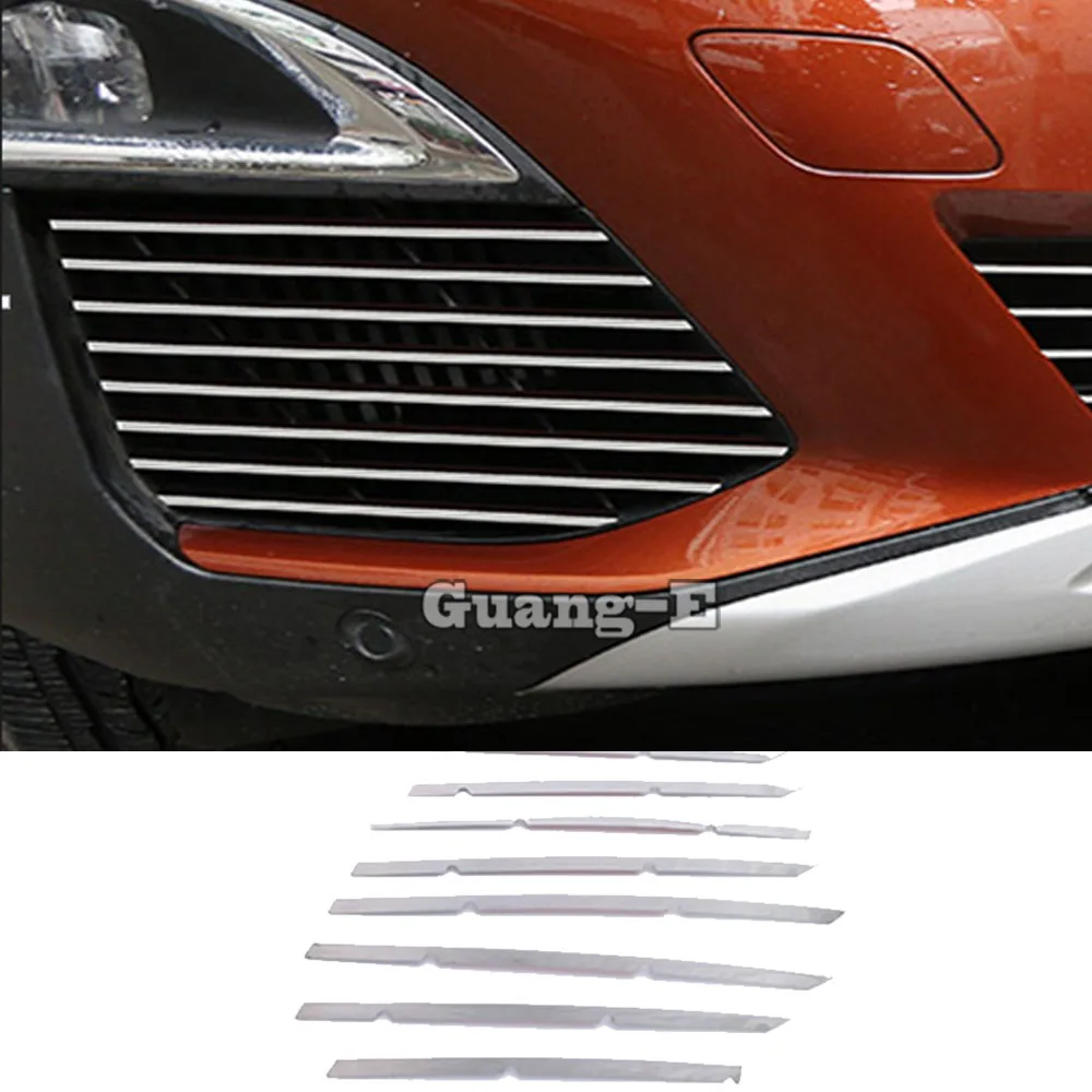 

Car Head Front Fog Light Lamp Sticker Grill Grille Stainless Steel Trim For Peugeot 3008 GT 3008GT 4008 2016 2017 2018 2019 2020