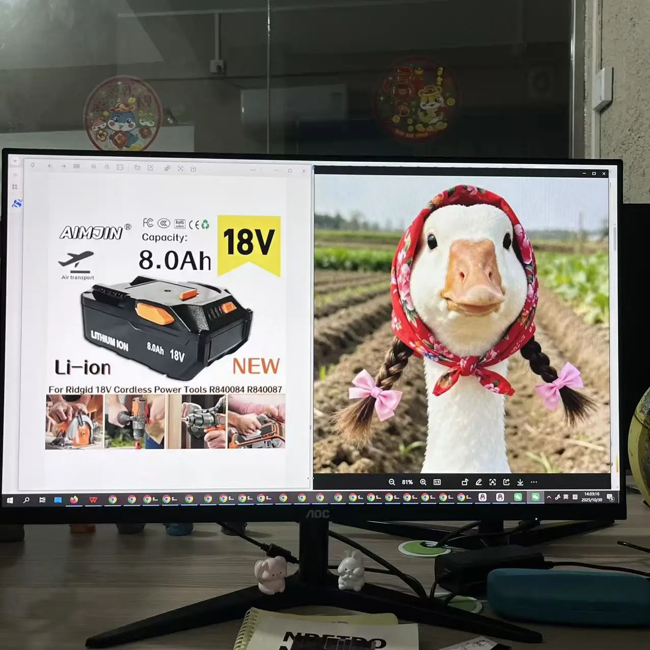 

8.0AH Lithium-Ion Battery For AEG 18V Battery For RIDGID R840087 R840085 L1815R L1850R L1830R R840083 Series Cordless Power Tool