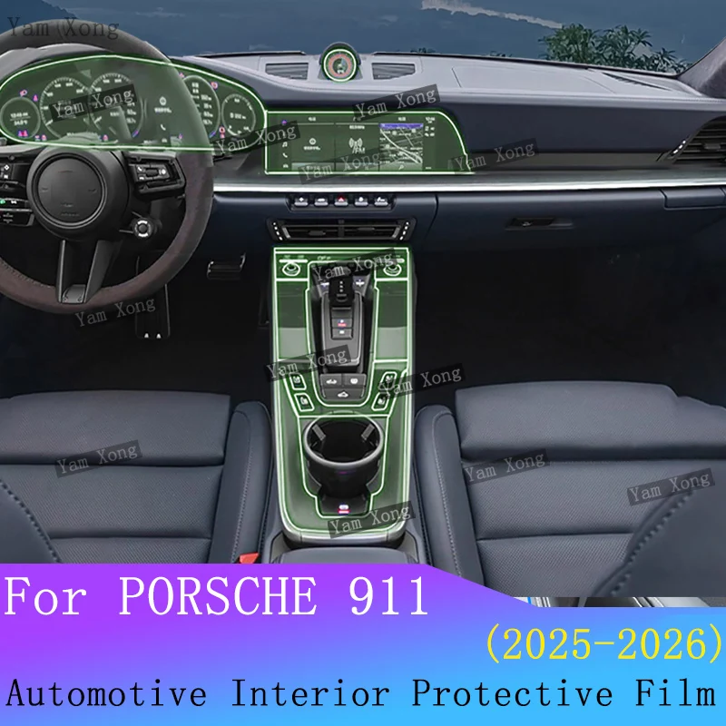 

For Porsche 911 2025 2026 Car Full set interior Film LED screen Dashboard Protective Auto Sticker Navigation Anti-Scratch Film