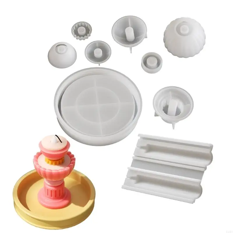 

E0BE Silicone Holder Molds Resin Crafting Mold Wishing Well for Party