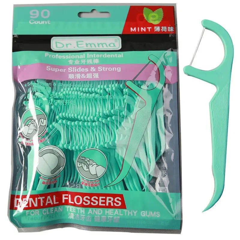 

90pcs Dental Floss Flosser Picks Toothpicks Teeth Stick Tooth Cleaning Interdental Brush Dental Floss Pick