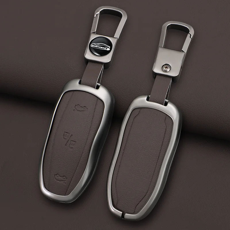 Car Zinc Alloy Fob Smart Remote Key Case Cover Holder For Tesla Model 3 Model S Model Y Model X Protector Keychain Accessories