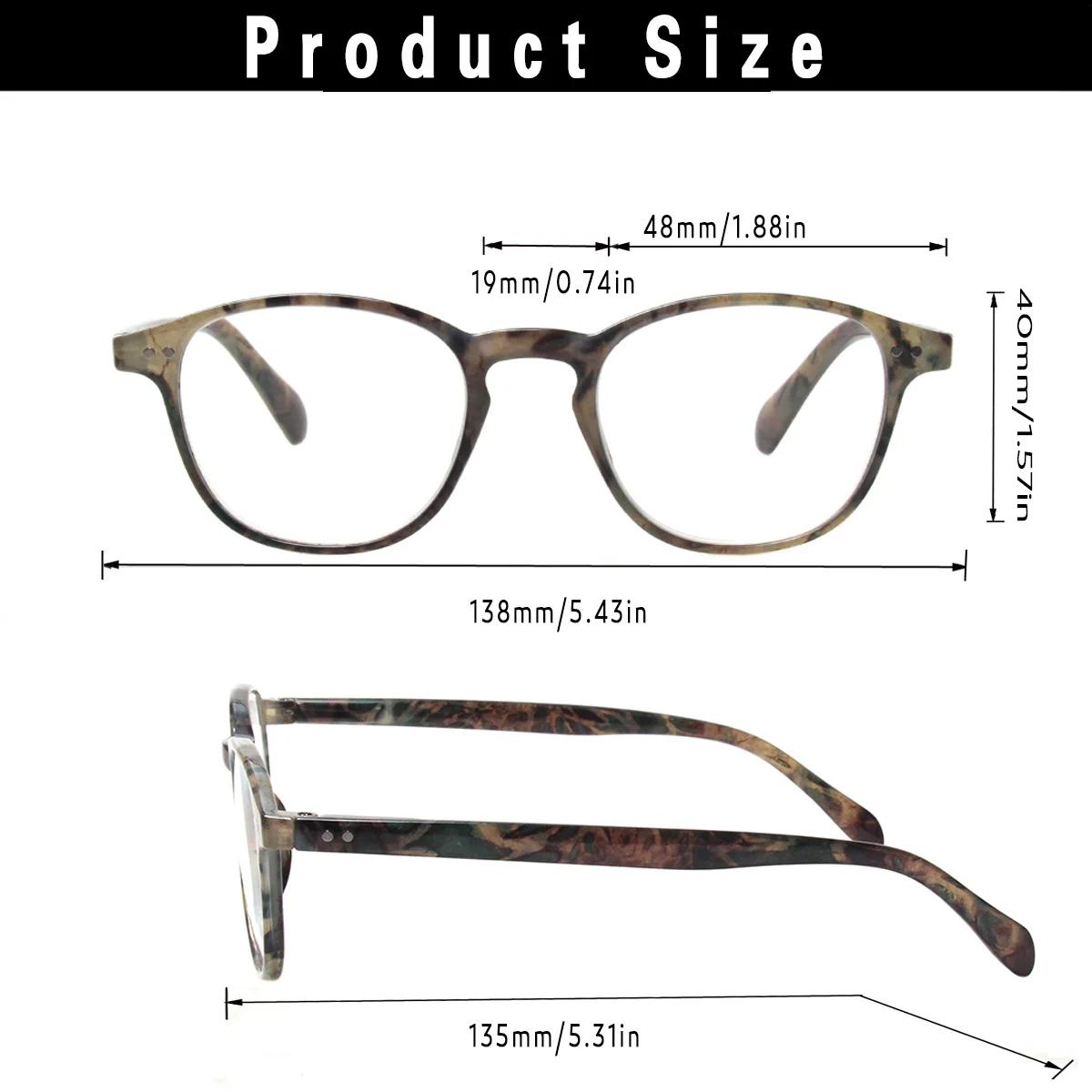 5 Pack Reading Glasses Round Floral Frame UV Anti Glare Computer Eyeglasses Unisex Presbyopia Glasses Diopter +0~+4.00
