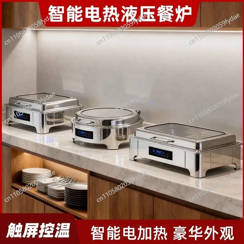 Stainless steel buffet stove hydraulic electric heating visual flip insulation restaurant breakfast stove cross-border