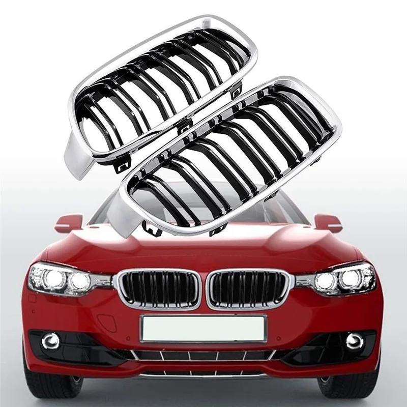 AB61-腎臓交換フロントグリルデュアルスラット BMW 3 シリーズ F30 F31 2012-2018 51130054493 51130054494 51137263482 511372634