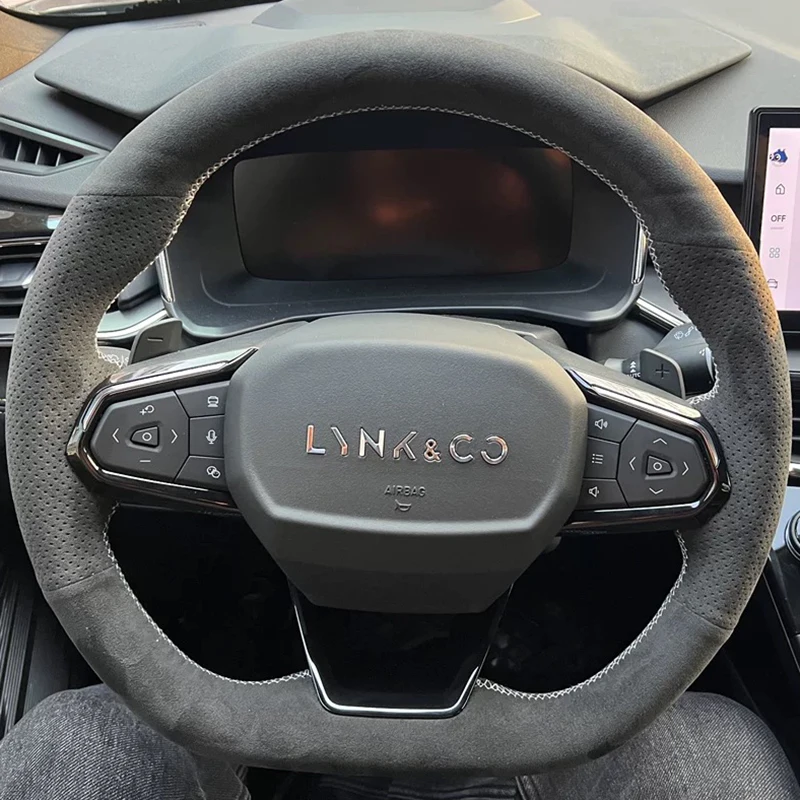 DIY Hand Stitched Steering Wheel Cover Non-Slip Breathable For LYNK&CO 01 02 03 06 2017-2023 Car Interior Accessories - Image 2