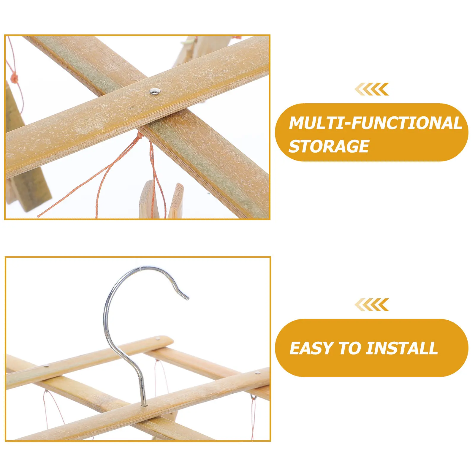 16 Peg Multi Functional Bamboo Clothes Drying Rack Sock Underwear Hanger Windproof Space Saving Laundry Bamboo Sock Drying Rack
