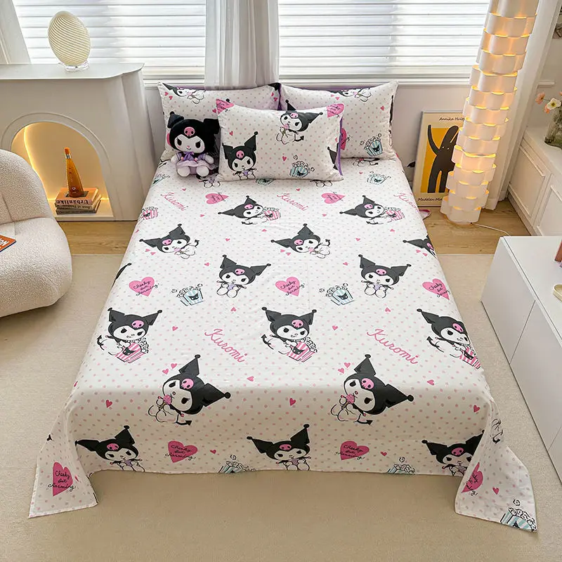 

Hello Kitty Cotton Sheets Cartoon Sanrio Kuromi Melody Single Bed Sheets Home Double Bed Sheets Student Dormitory Sheets Gift