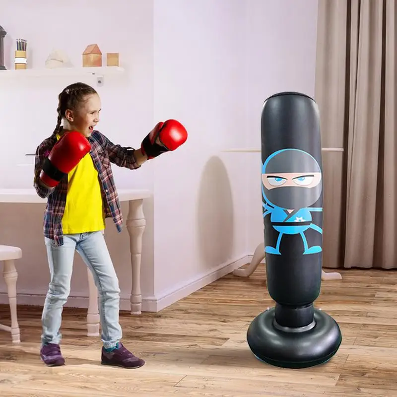 Kids Punching Bag 65inch Stand Kids Punching Bag Toy Stable Inflatable Boxing Bag Boxing Equipment Inflatable Punching Bag 