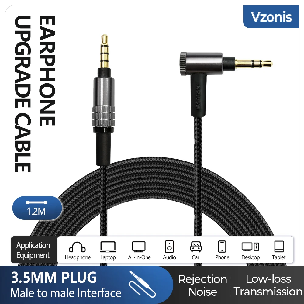 

VZONIS Cable For SONY WH-H900N 1000XM3/XM2 H800 950 MDR-10r 10rc 10RBT NC200D 100AAP Z1000 earphone cable replacement cable