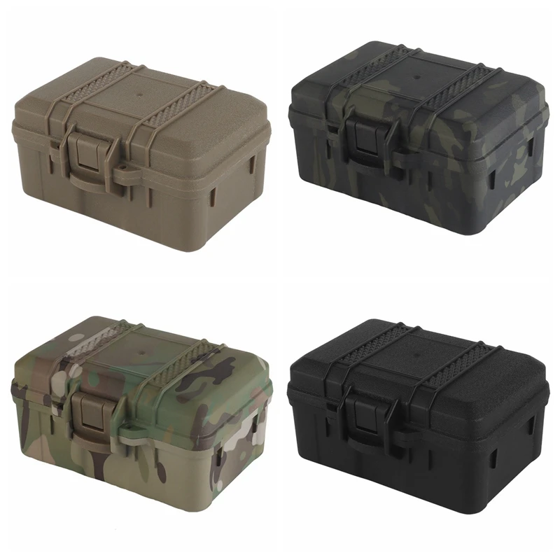 12.4x8cm Tactical Equipment Storage Box Outdoor Multifunctional Versatile Box EDC Medicine Flashlight Waterproof Case Laser Box