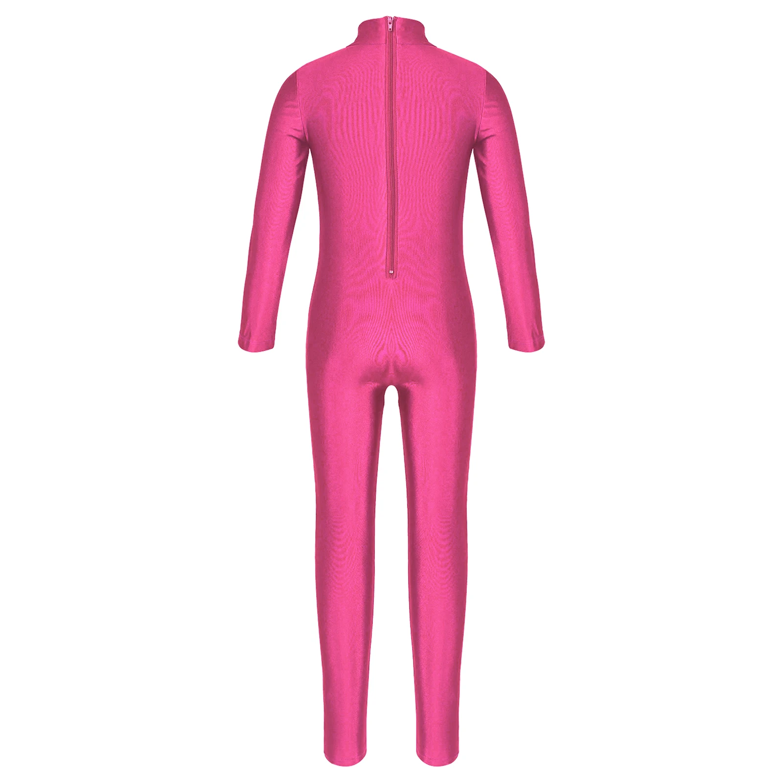 Ragazze ginnastica Unitards tuta balletto body Costume maniche lunghe con cerniera tuta da ballo atletico balletto Dancewear