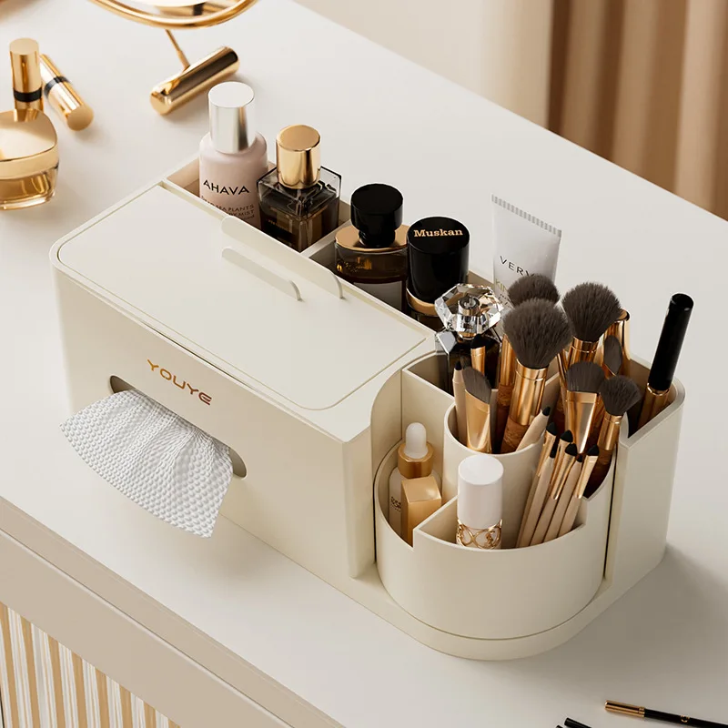 

Makeup Organizersde Nordic Premium Perfume Skin Care Products Transparent Dresser Shelf Rotating Compression Resistant Tissue