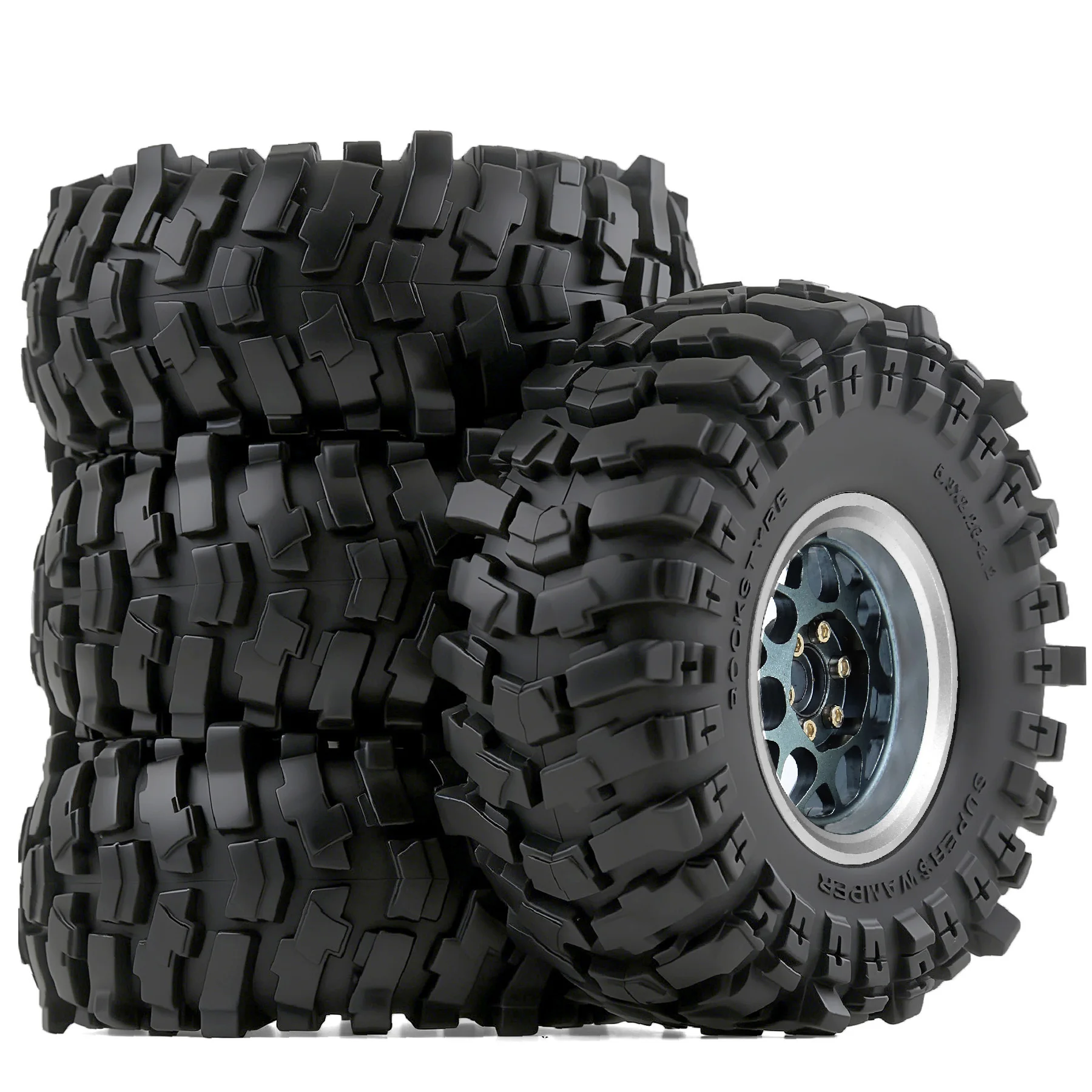 

RC Truck Tires 2.2" Aluminium Beadlock Wheel Rim RC Tires for 1/10 SCX10 90046 AXI03007 TRX4 TRX6 VS4-10 Gen7 Gen8 MST CFX D90