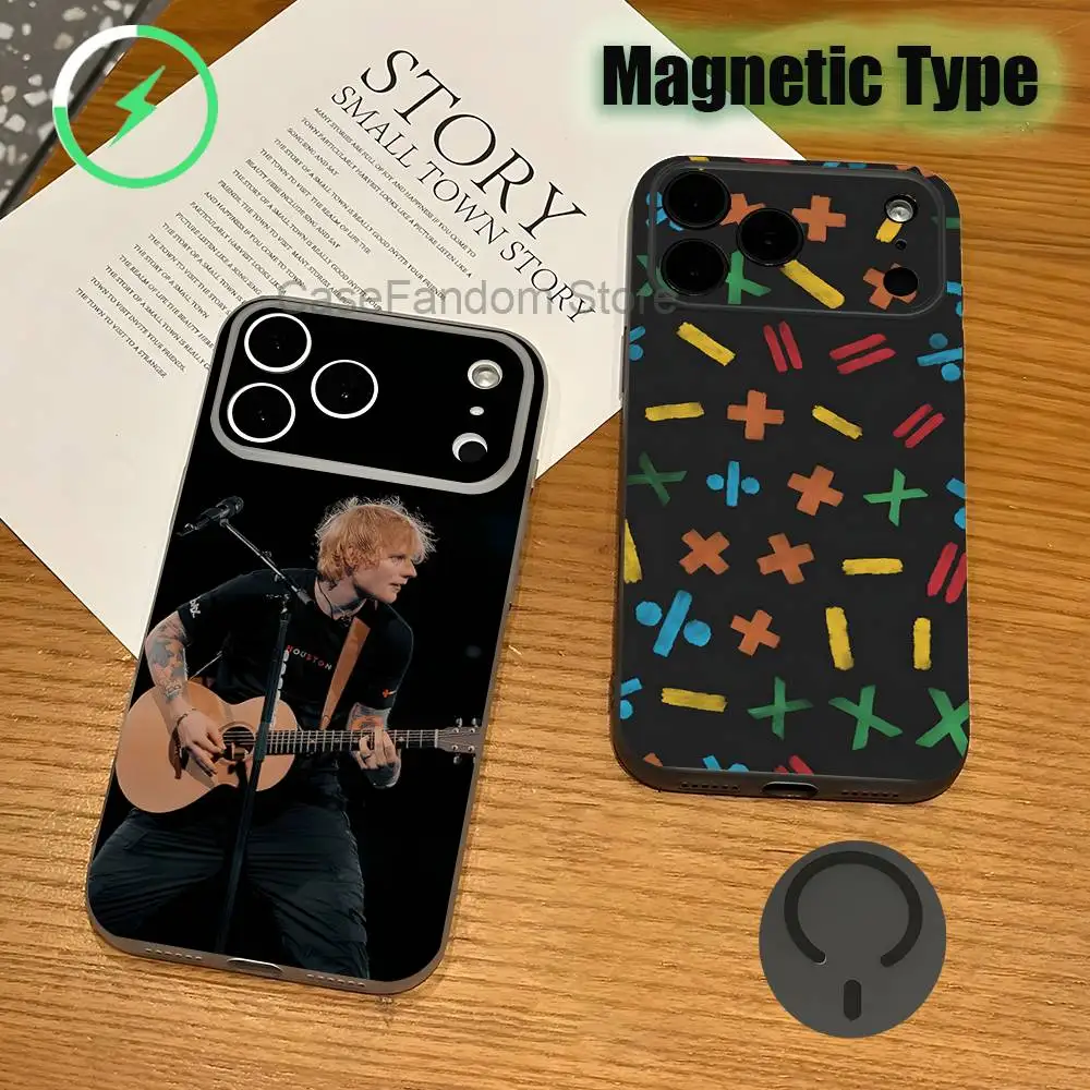 

Ed S-Sheeran Albums Shockproof Transparent gray Phone Case For iPhone 17,16,15,14,13,12,11,Pro,Max,Plus,Magnetic Charging