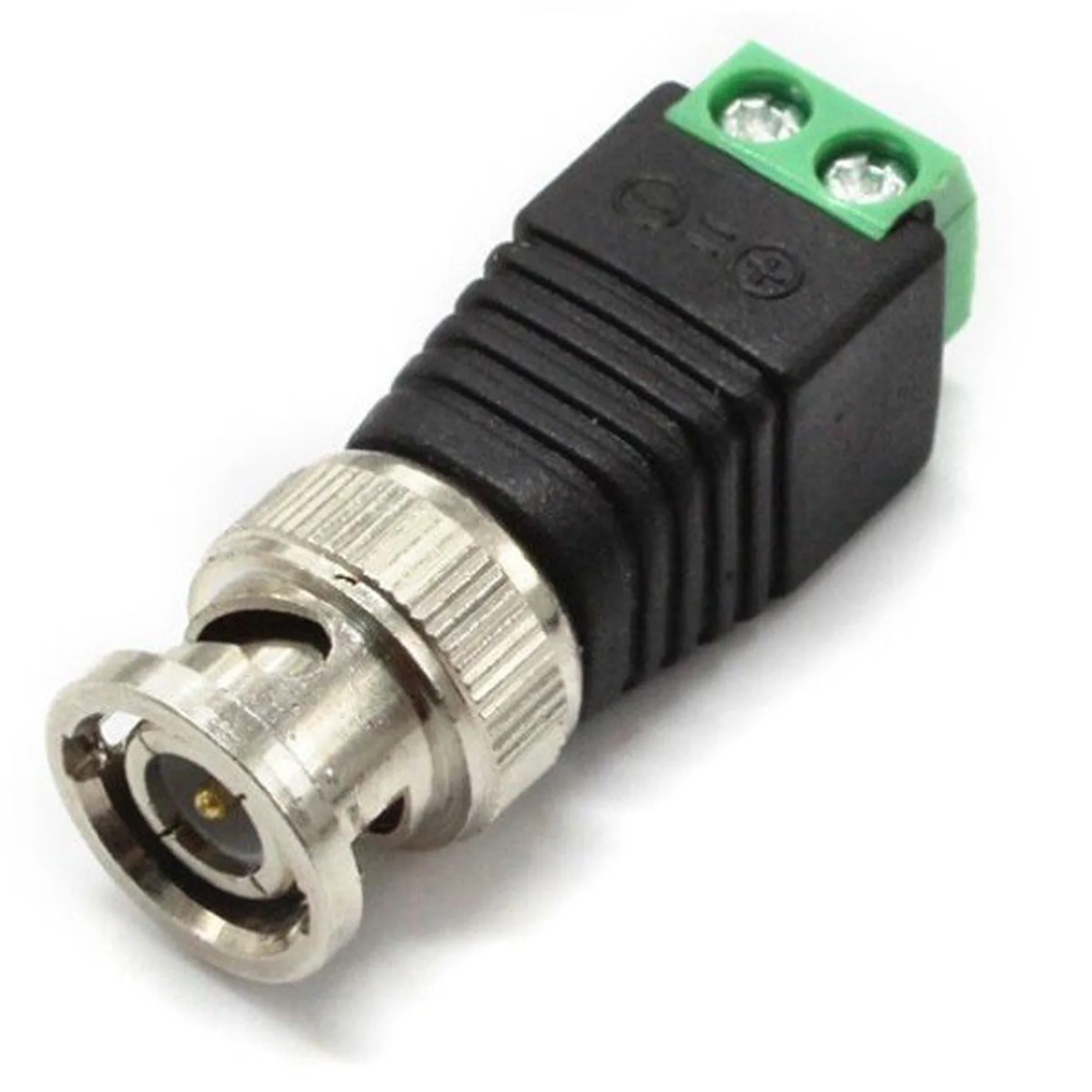 10Pcs Male Metal BNC Connector with DC Connector Plug Screw Terminal UTP Video Balun for CCTV Surveillance Camera