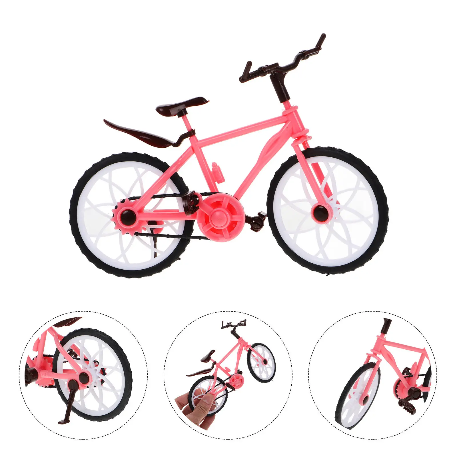 

Princess Bicycle Core Miniature Racing Bike Ornament for Kids Portable Detachable Decor Dollhouse Furniture Set Bicycle