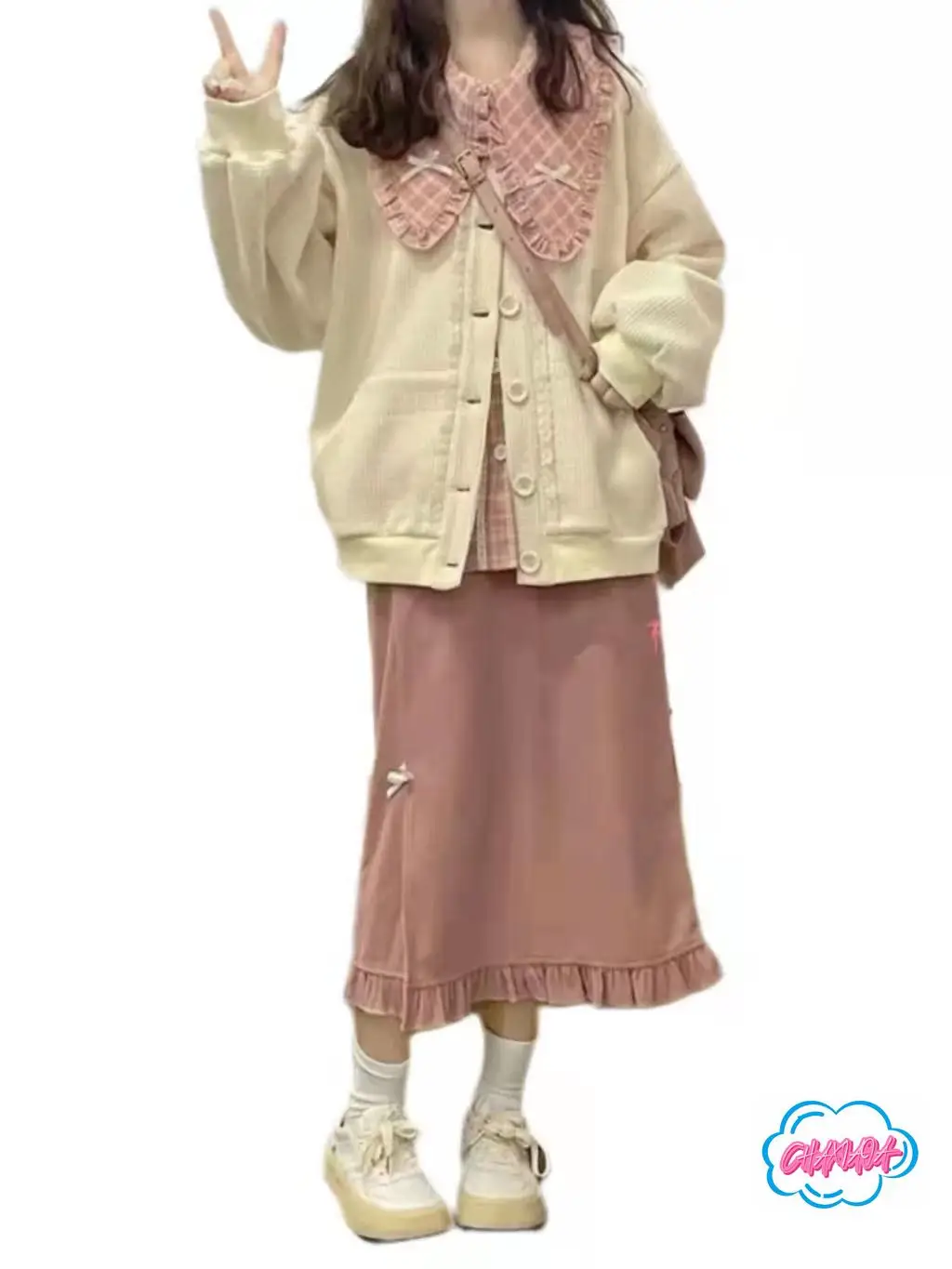 اليابانية الخريف والشتاء فتاة ناعمة جديدة الرجعية سروال قصير عالية الخصر انقسام تصميم الشعور تنوعا فضفاضة المتوسطة والطويلة تنورة