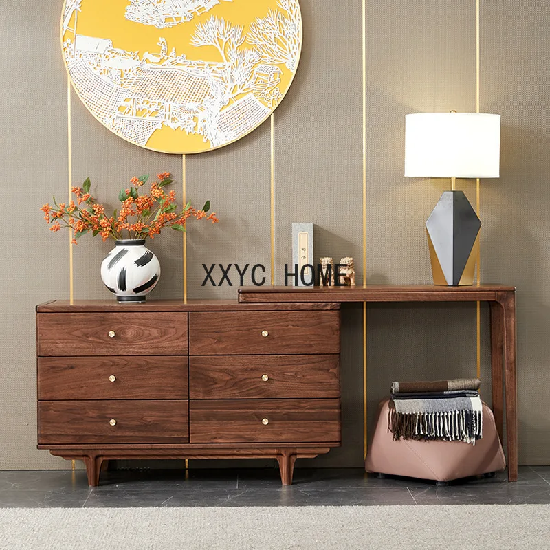 

Комод в американском стиле для гостиной, комод с шестью ящиками, винтажный шкаф для хранения с выдвижными ящиками для спальни