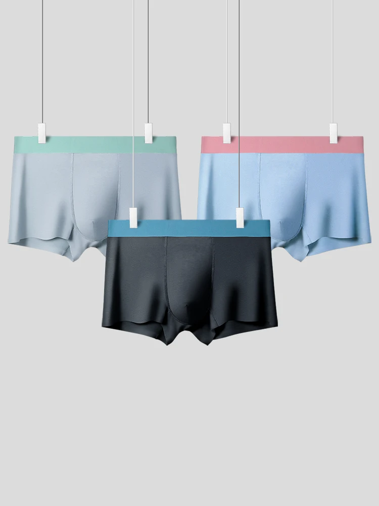 

5PCS Antibacterial men's underpants, thin style for summer, comfortable and breathable. Men's boxer shorts, suitable for men's s