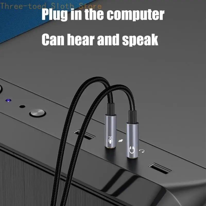 Soundmikrofone Splitterkabel 3,5 mm weiblich bis 2 Männer für Laptop -Lautsprecher Headsets E74A