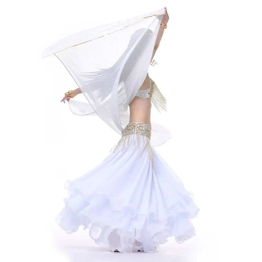 패션 스팽글 벨리댄스 베일 쉬폰 롱 댄싱 스카프 여성 스카프 라이트 퍼포먼스 숄 쇼 의상