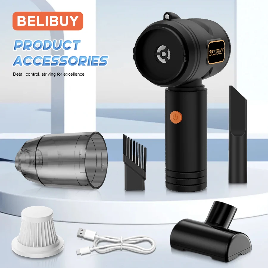BELIBUY Car Vacuum Cleaner Portable Small Vacuum Cleaner For Multi Purpose Vehicles Small Household Handheld Car Vacuum Cleaner