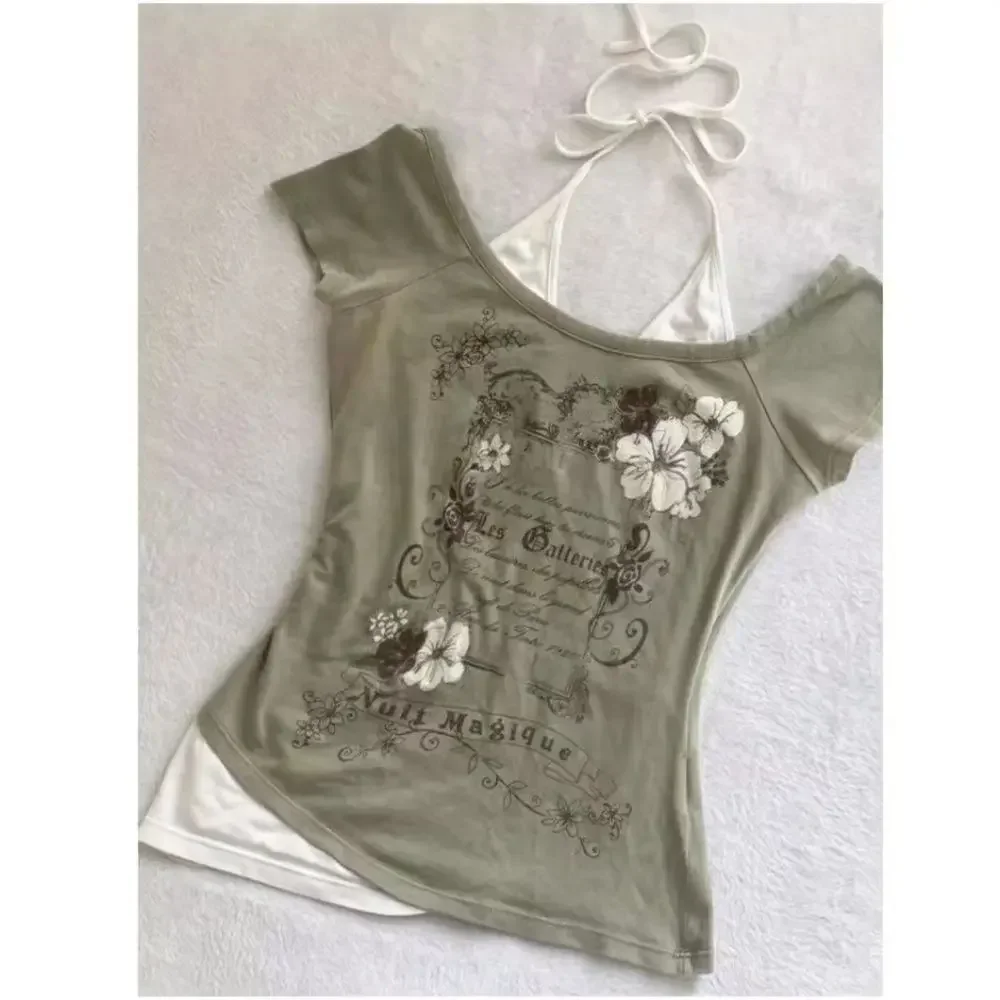 Y2k Vintage Emo Women Korean Harajuku Short Sleeve Acubi Grunge T-shirts Graphic Letter Tshirt Goth Oversize Tops Alt Clothes image 6