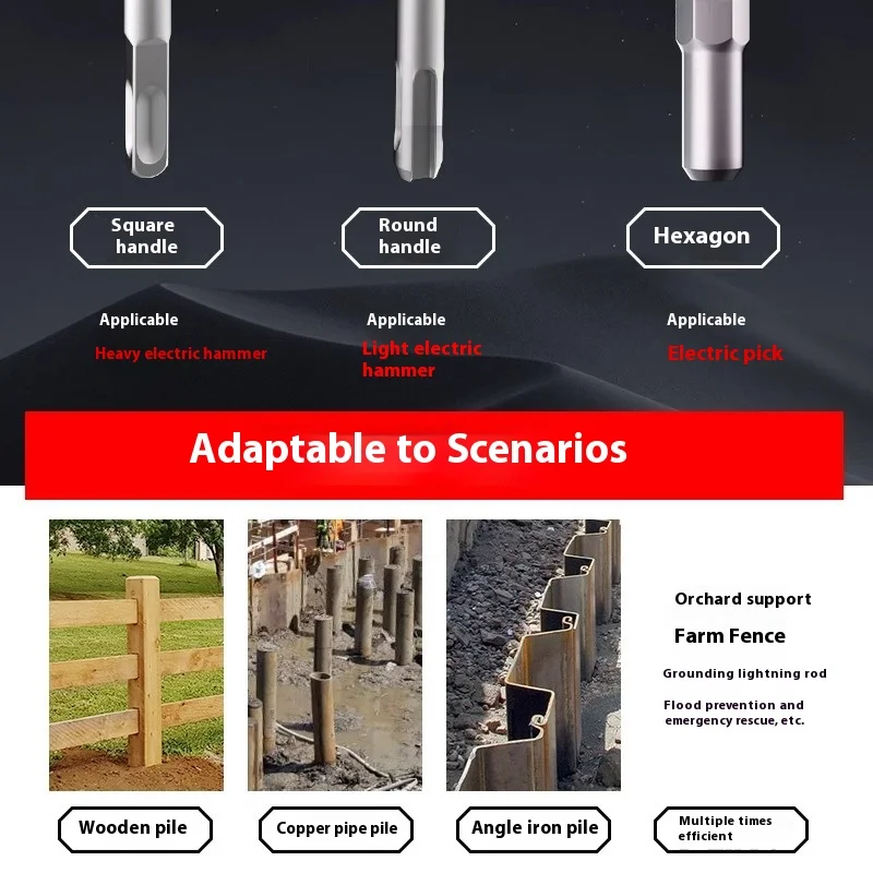 1set Ground Rod Driver 85mm Heavy Duty Steel Drill Bit Driver Wear Resistant Wide Compatibility Ground Rod Bits Socket For Rotar