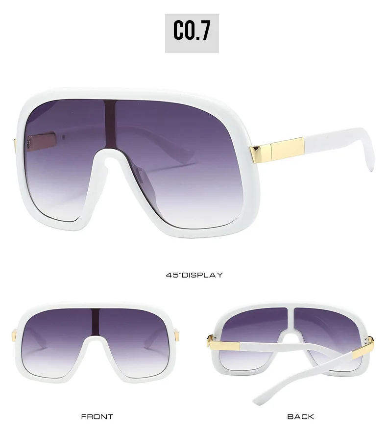 Mode One Piece Shield Sonnenbrille für Frauen Vintage Big Frame Maske Gradient Sonnenbrille Damen Outdoor Driving Shades Uv400 – Detail 20